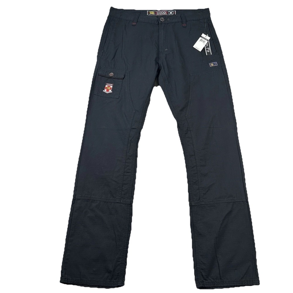 Coogi Pants Mens 34x34 Cargo Rip Stop Utility Embroidered Patches Black Hip Hop